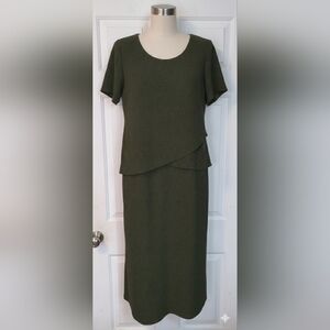 Just In Thyme Ltd. Green Paisley Long Maxi Dress Office Church  Size 12